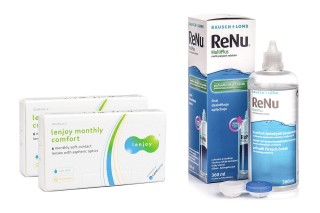 Lenjoy Monthly Comfort (12 Linsen) + ReNu MultiPlus 360 ml mit Behälter