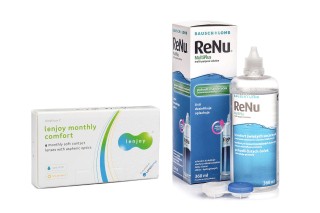 Lenjoy Monthly Comfort (6 Linsen) + ReNu MultiPlus 360 ml mit Behälter